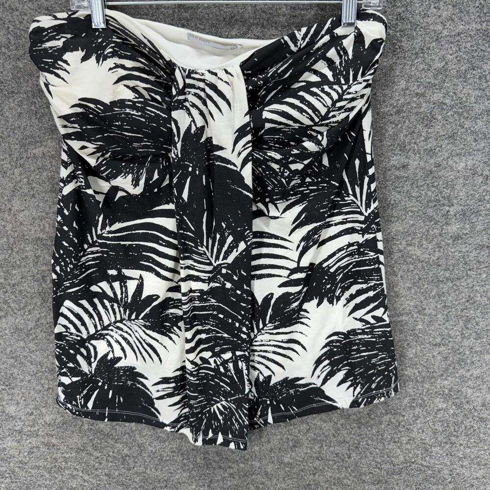 New Old Navy Blouse Women XL White Floral Lined Strapless Pullover Casual